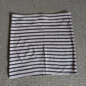 H&M mini skirt, beige and black stripes, size S but stretchy